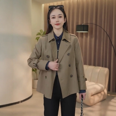 小个子高级感休闲短款风衣外套