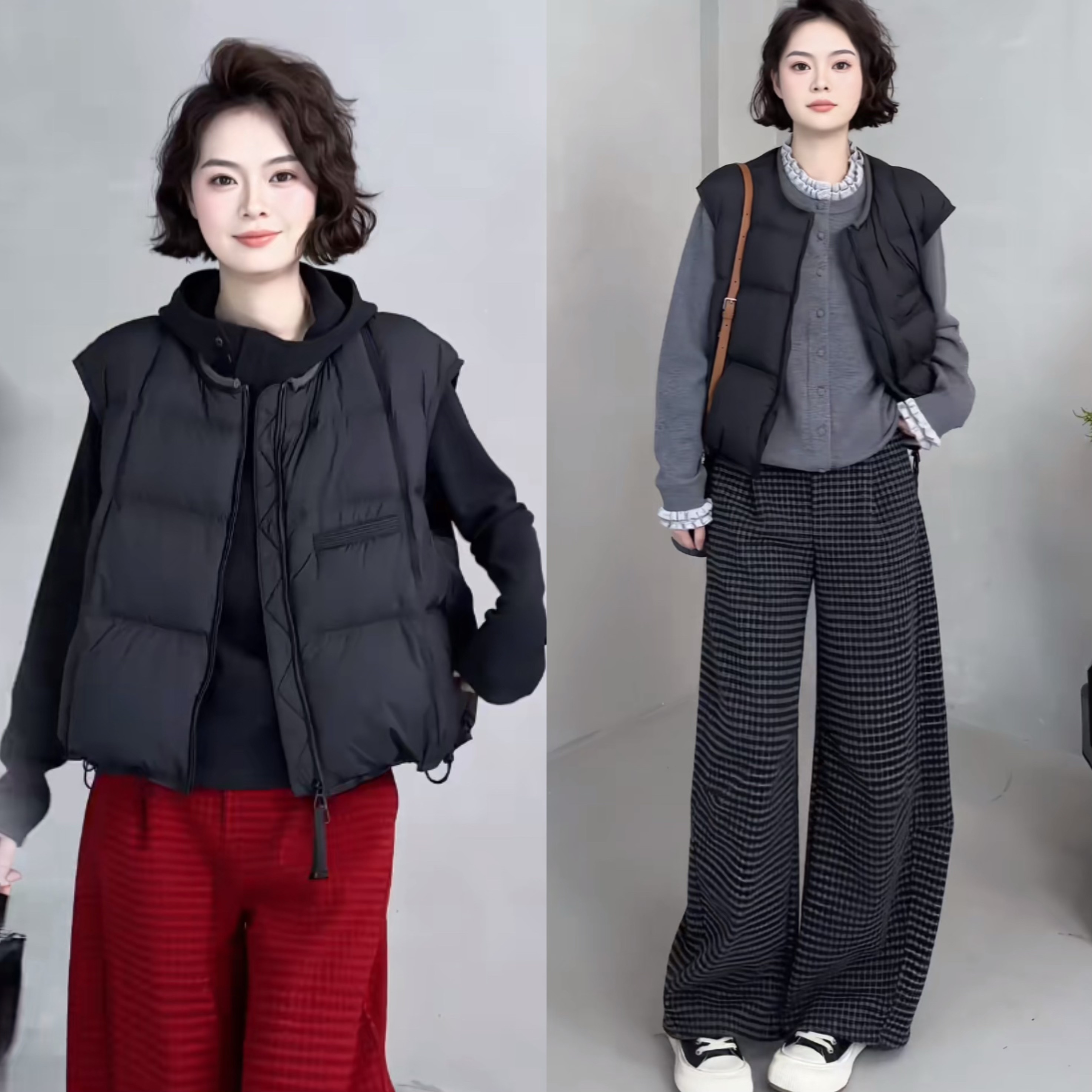 高级感时尚白鸭绒羽绒马甲短外套