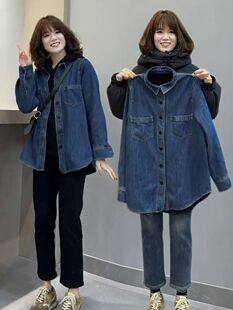 2026春季 女装 新款 时尚 外套上衣 正品 休闲叠穿衬衣流行开衫 牛仔衬衫