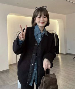 爆款 美拉德復(fù)古高級感加絨毛絨上衣 加厚羊羔毛外套女2024秋冬新款