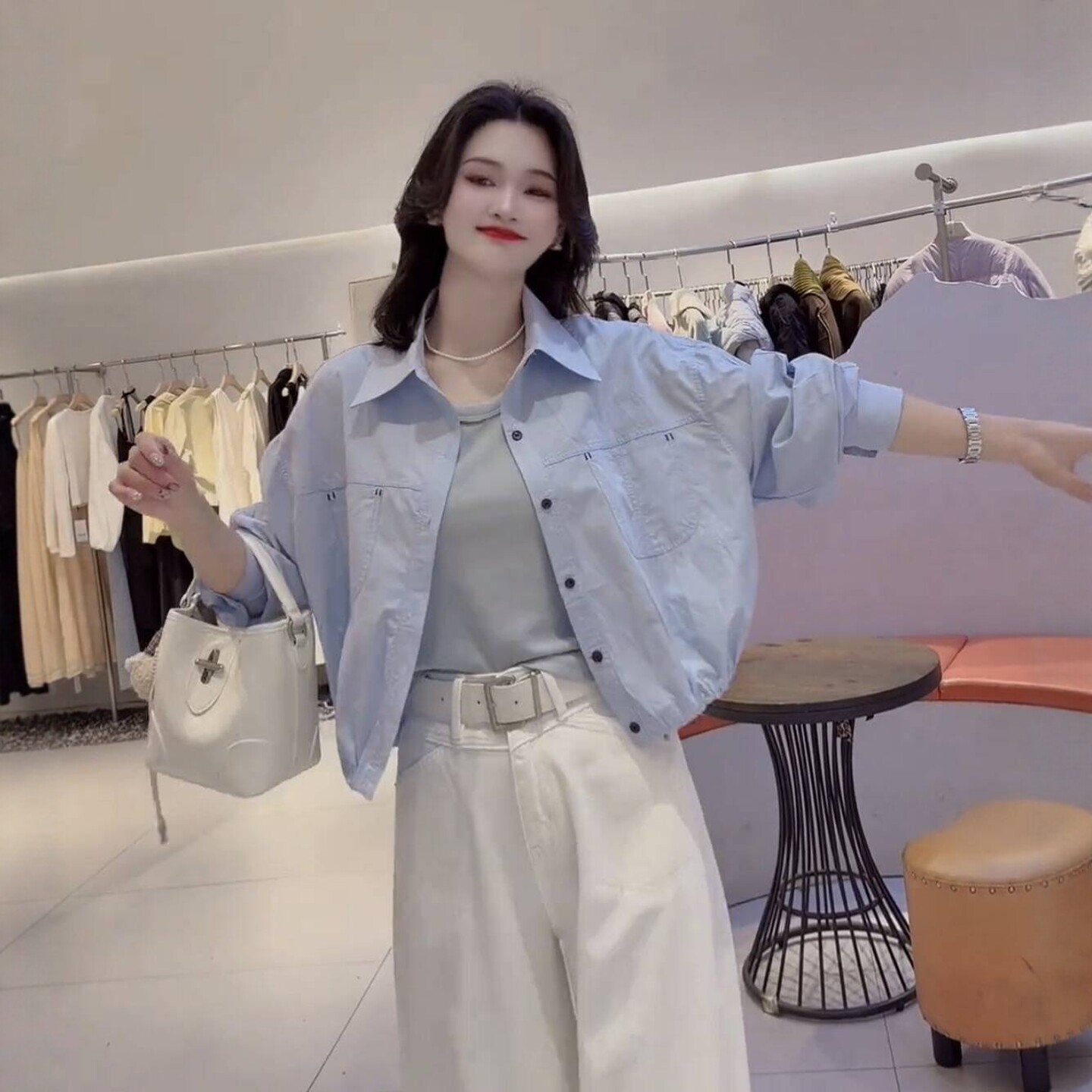 韩系短款设计感防晒衬衫女装2026春夏新款时尚超好看薄款衬衣开衫