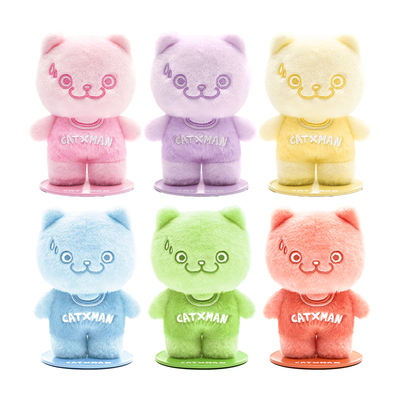 CATXMAN 周柏豪 猫星侠缤纷六色磁吸站姿摆件毛绒公仔