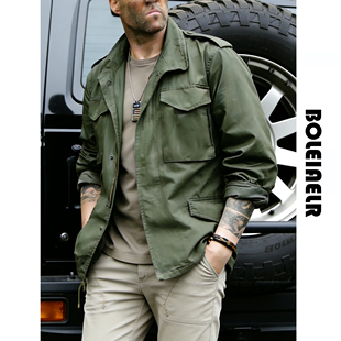 2026春季 美式军事风衣复古工装M65野战军绿色猎装夹克男硬汉外套