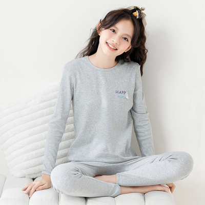 少女秋衣秋裤套装纯棉2025