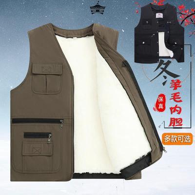 冬季男士真皮羊毛马甲一