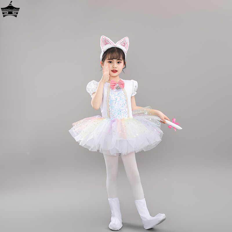 儿童小猫演出服波斯猫学猫叫舞台表演服装幼儿园动物可爱花猫舞蹈