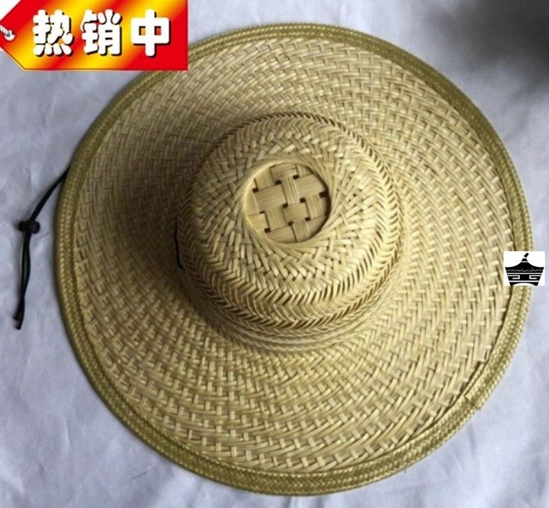男士钓鱼草帽大沿竹编遮阳帽男女采茶务农太阳帽古镇装饰帽子