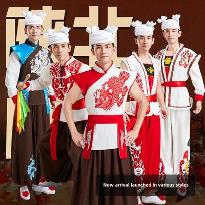 新款安塞腰鼓服传统陕北民族风男女成人秧歌服阿宝民歌打鼓演出服