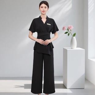 皮肤管理工作服女美容院夏季高级spa技师美容师工作服女高端气质