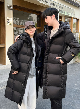 高端黑金羽绒服长款连帽情侣男女短款2025秋冬新款加厚保暖外套潮