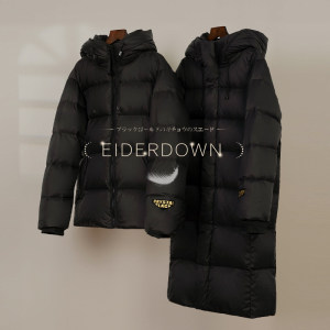 YUSIBEI羽诗贝服饰企业店2025秋冬新款高端黑金羽绒服过膝长款连帽情侣男女短款加厚外套潮