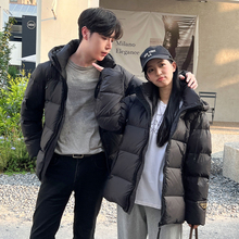 高端黑金羽绒服短款连帽情侣男女长款2025秋冬新款加厚保暖外套潮