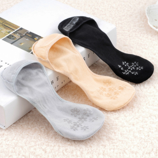 低帮不掉跟船袜女纯棉 高跟鞋 袜子女短袜浅口隐形防滑硅胶夏季 薄款
