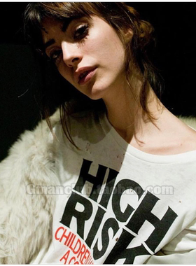 Foti GmanClub ERD忧伤的富二代 HIGH RISK小熊 圆领破洞短袖TEE