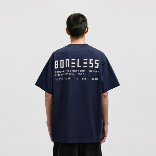 BONELESS前后标语文字T恤