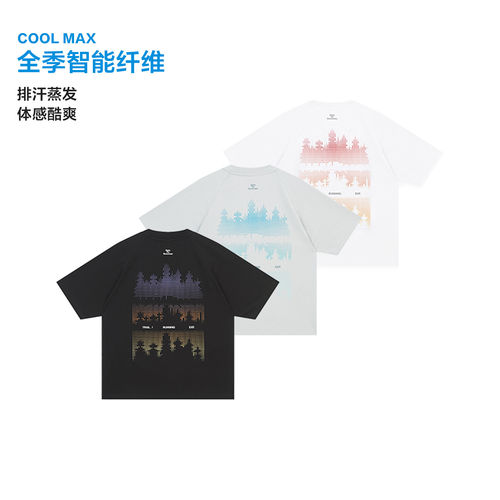 BONELESS吸湿速干COOLMAX户外机能渐变印花运动短袖挺括有型T恤