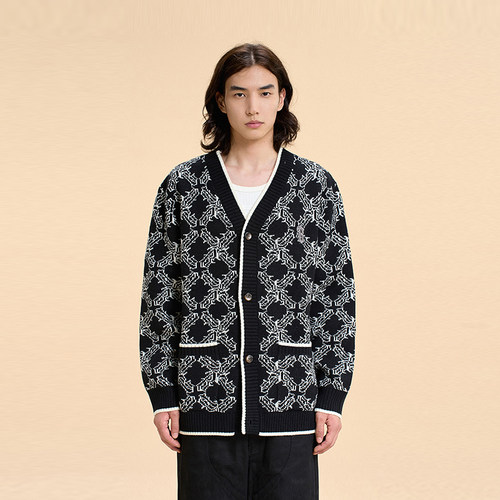 BONELESS针织提花老花纹