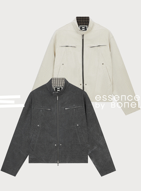 复古做旧洗水帆布重工哈灵顿刺绣夹克支线Essence by BONELESS