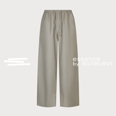 羊毛混纺直筒松紧腰休闲西裤 BONELESS 宽松长裤 支线Essence