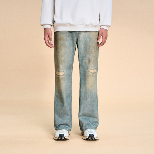 BONELESS做旧图案印花休