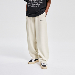 简约垂感潮牌直筒裤 透气阔腿裤 宽松运动裤 BONELESS空气棉休闲长裤