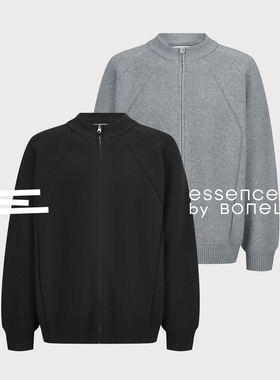 圆领慵懒针织拉链毛衣开衫外套休闲保暖支线Essence by BONELESS