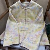 100%桑蚕丝老宋锦外套织金古钱三多对襟国风织金外套新中式 新款