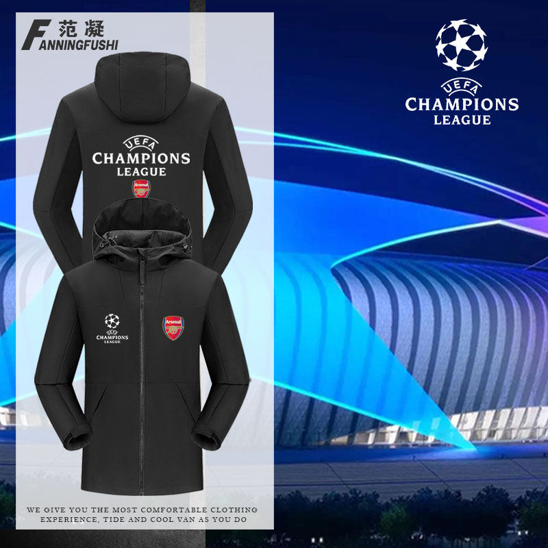 欧冠皇马巴A萨C米兰曼城切尔西阿森纳足球加绒冲锋衣防风男款外套,男装,夹克,淘宝优惠券,粉丝福利购,淘宝优惠卷
