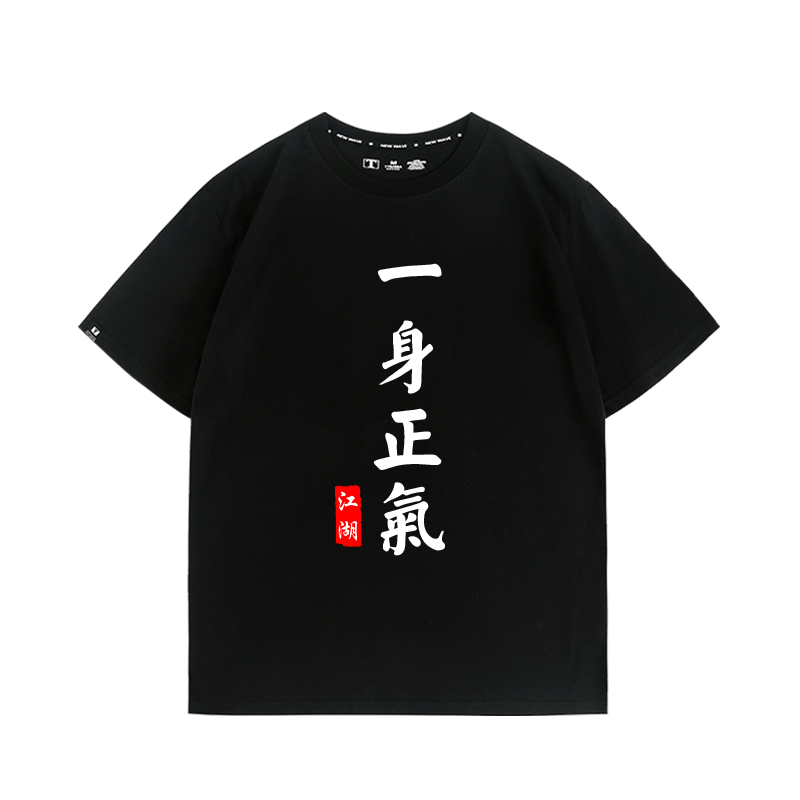 定制名門正派一身正氣國風文字DIYT恤兄弟宿舍團建服夏季純棉短袖