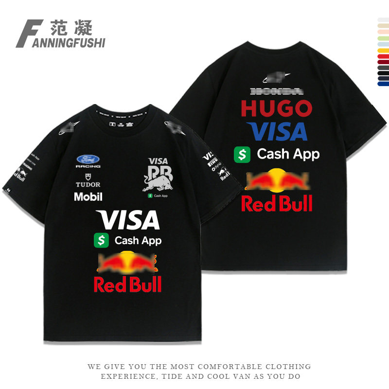 定制2026小红f1队服新款周边牛车迷T恤二队赛车服方程式纯棉短袖