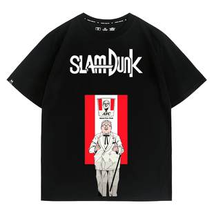 灌篮高手Anzai安西教练山德士上校系列T恤宽松短袖男女潮牌纯棉夏