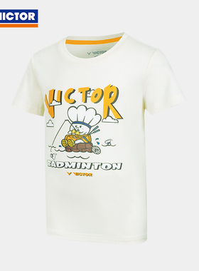 VICTOR/威克多官方卡通印花透气羽毛球青少年针织运动T恤 T-57026