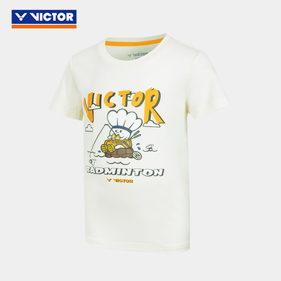 VICTOR/威克多官方卡通印花透气羽毛球青少年针织运动T恤 T-57026