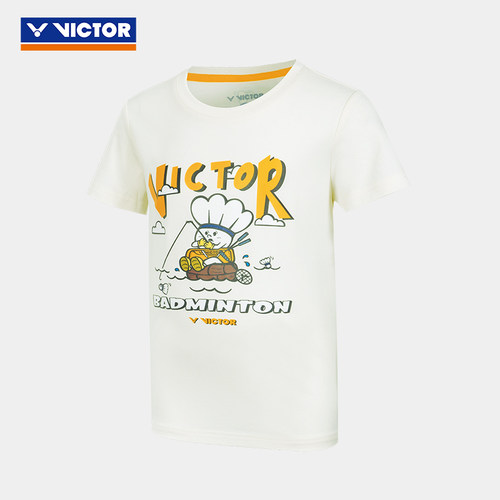 VICTOR/威克多官方卡通印花透气羽毛球青少年针织运动T恤 T-57026