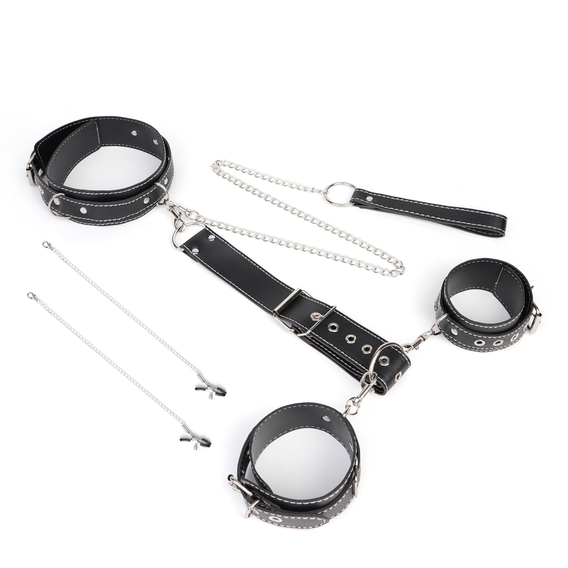 【Save Me】项圈choker反背手铐颈手相连带牵引可调节舒适套装