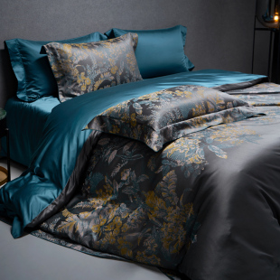 SAINTBI 七星级酒店轻奢床品 意大利高端800T全棉花卉提花四件套