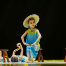 小儿垂钓演出服青青竹儿舞蹈服多想还小表演服蒲扇摇过 夏天服装