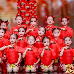 日灯笼服装 中国结演出服福气要来到舞蹈服元 旦喜庆表演服红红 元