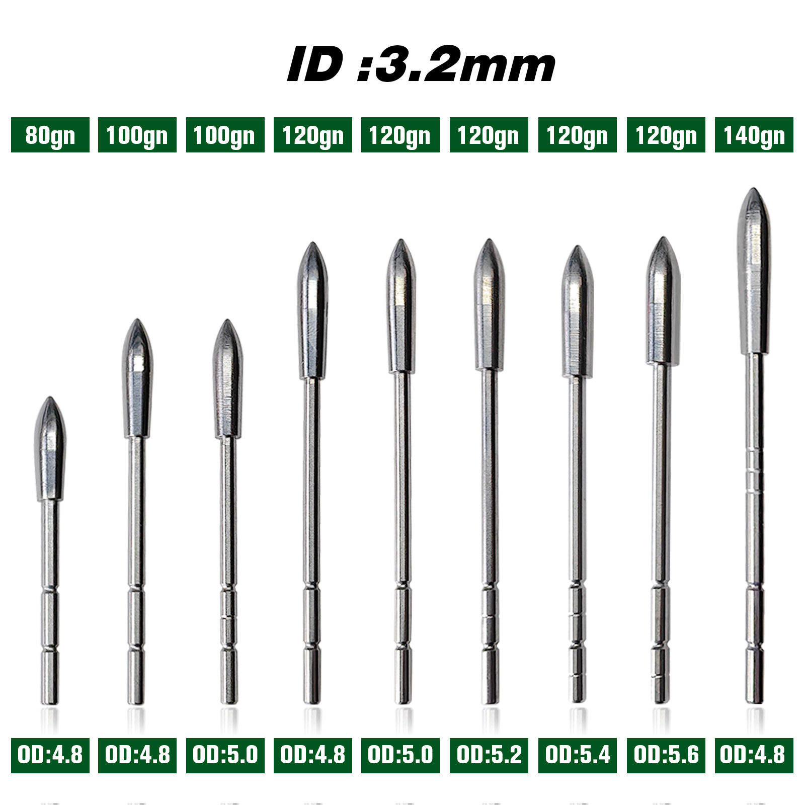内径3.2mm不锈钢靶箭头 内插箭头 箭配件 反曲复合射准箭比赛箭头,运动/瑜伽/健身/球迷用品,箭,淘宝优惠券,粉丝福利购,淘宝优惠卷