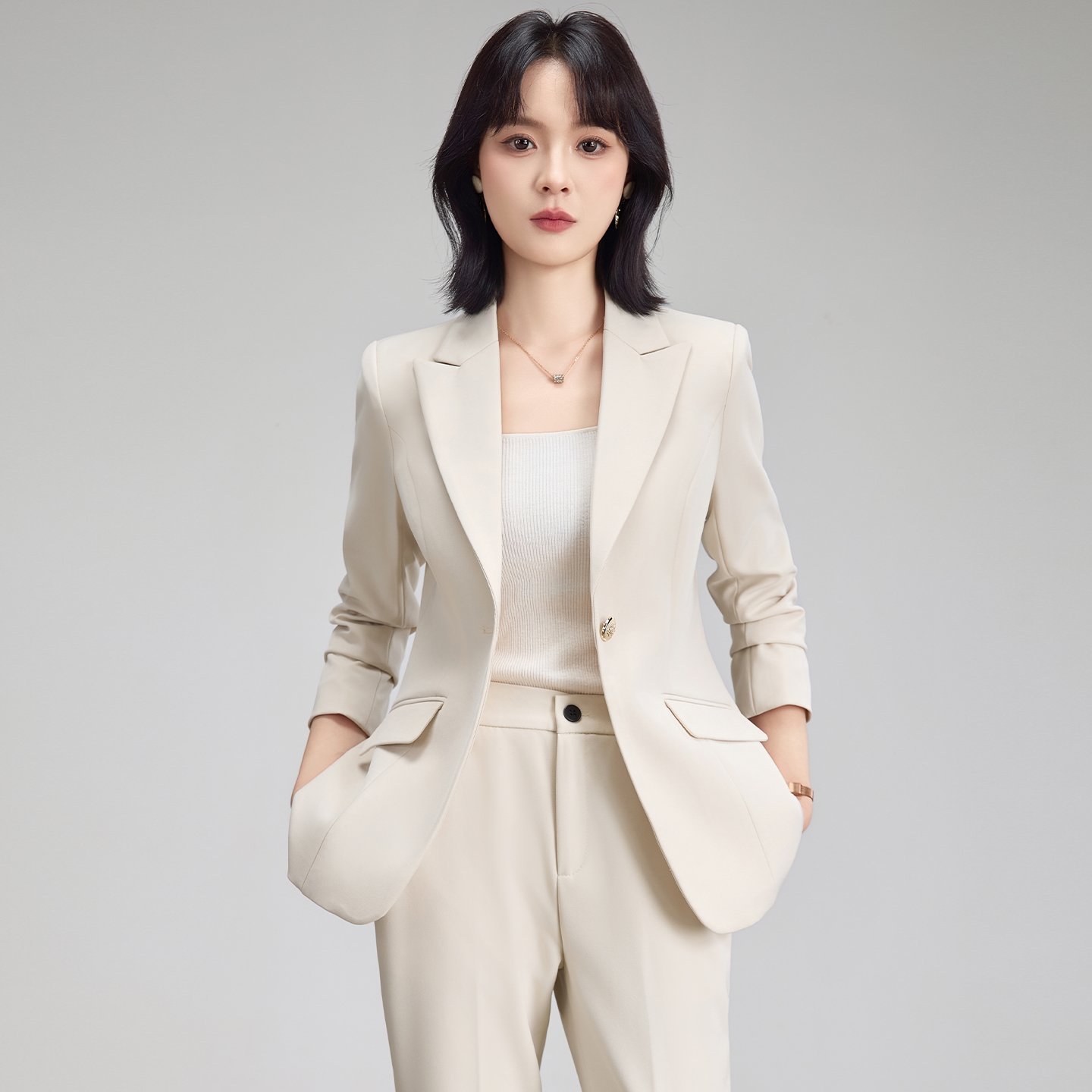 职业套装女两件套高级感2026新款西装售楼部案场客服珠宝店工作服
