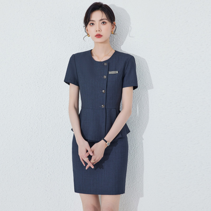 珠宝店工作服女夏美容院职业气质夏季工装套装酒店经理前台工作装