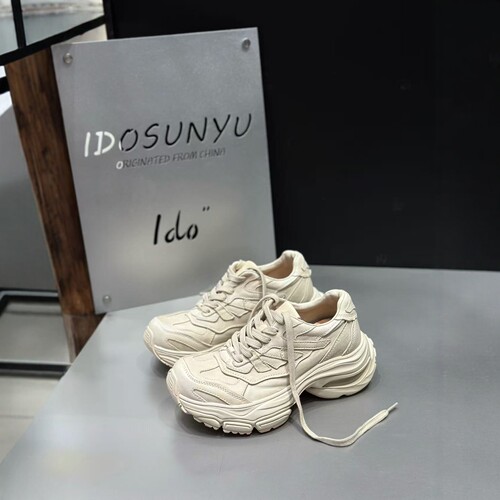 IDO四季通用高端马皮厚底老爹鞋
