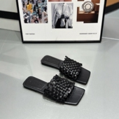 2025新夏款 爆款 编织一字带拖鞋 IDO欧洲站女鞋 女露趾高级感凉拖鞋