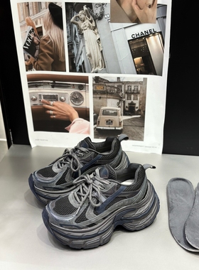 IDO鞋女2026新款爆款两穿小个子8cm增高老爹鞋女厚底休闲运动鞋潮