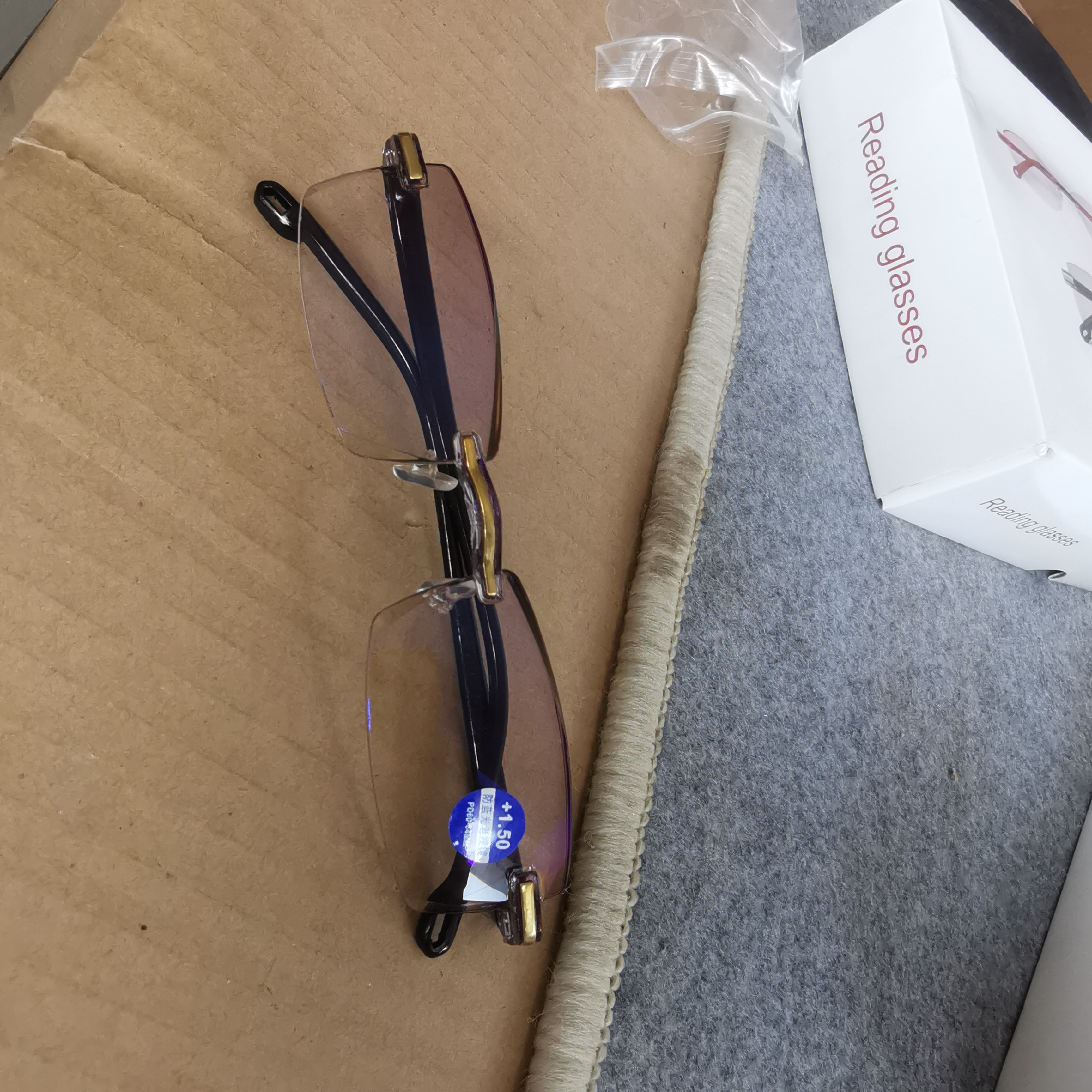 防蓝光老花镜无框切边超轻树脂舒适优雅男女高清时尚便携老花眼镜