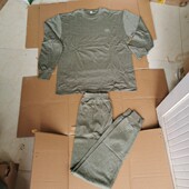 圆领长袖 库存正品 防寒保暖冬男睡衣秋衣裤 套装 坑道专用抗菌内衣裤