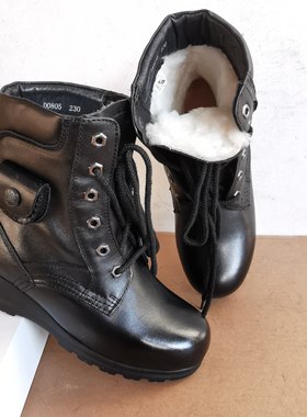特价5302库存女毛皮鞋真皮高帮马丁靴冬季电加热保暖羊毛皮鞋