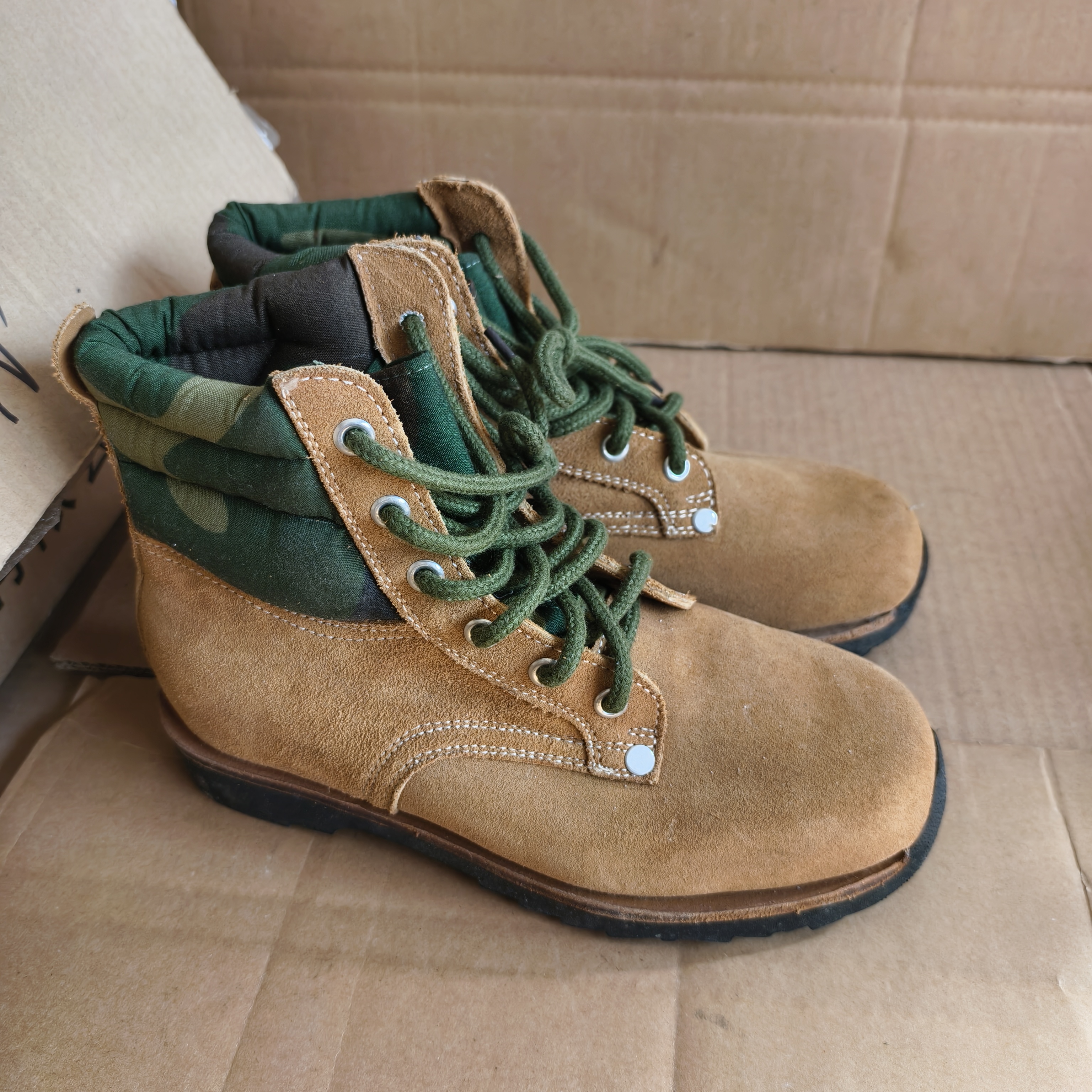 库存老式夏跳靴男3514厂头层反毛牛皮防滑登山徒步鞋皮趟底沙漠靴