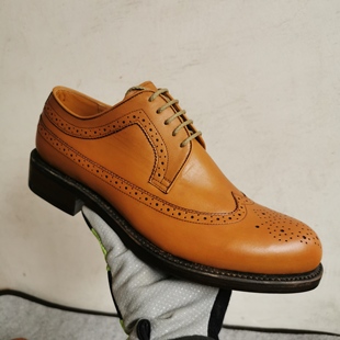 5302库存真皮商务皮鞋男布洛克雕花系带正装皮鞋黄牛皮高档德比鞋