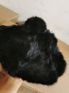 清仓库存兔毛八角帽黑色男女士冬季保暖防寒贝雷帽棉帽子